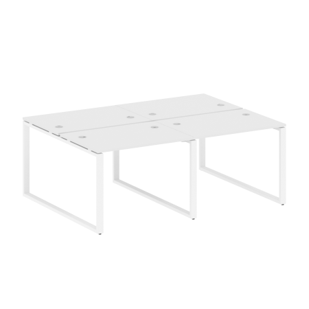 Рабочая станция Metal System Style БО.СМ-4.1 2000x1475x750 (Белый/Белый металл)