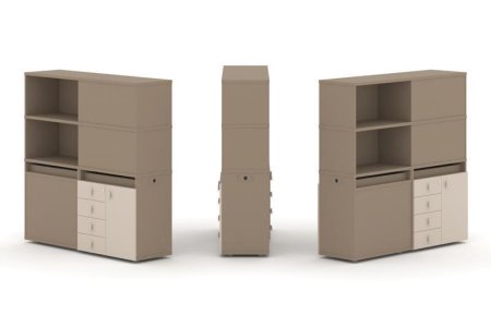 Тумба двойная + высокая надставка ES.NB.2V-19 (1500х410х1520) (Латте/Капучино)