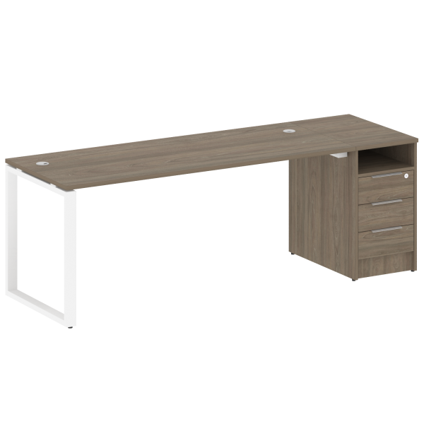 Рабочая станция Metal System Style БО.РС-СТП-1.5 2212x720x750 (Вяз/Белый металл) Рабочая станция Metal System Style БО.РС-СТП-1.5 2212x720x750 (Вяз/Белый металл)