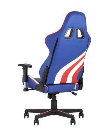 Кресло игровое TopChairs Cherokee синее (Геймерское кресло Cherokee синий, белый, красный) Кресло игровое TopChairs Cherokee синее (Геймерское кресло Cherokee синий, белый, красный)