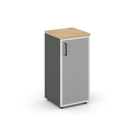 Шкаф низкий узкий SN.STU.E-303(R) (400х400х833) (Антрацит/Тиквуд Светлый/Сатин)
