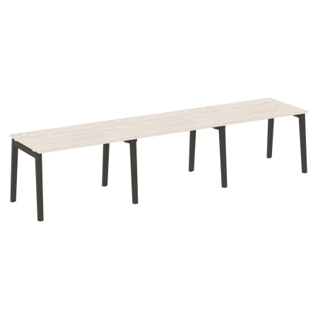Рабочая станция на деревянных опорах Onix Wood OW.RS-3.2.8 3540x800x750 (Денвер Светлый/Дуб Темный)