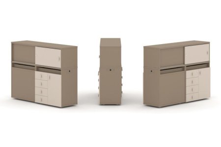 Тумба двойная + низкая надставка ES.NB.2N-17 (1500х410х1135) (Латте/Капучино)