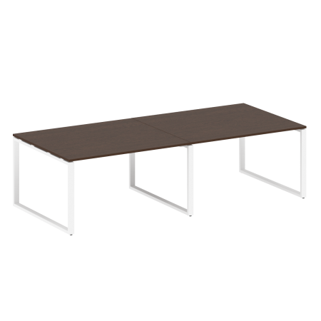 Переговорный стол 2 столешницы Metal System Style БО.ПРГ-2.3 2800x1235x750 (Венге Цаво/Белый металл)