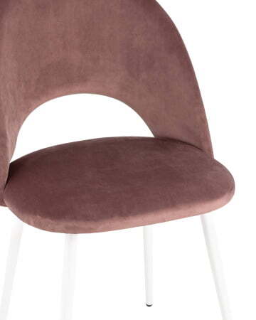 Стул Меган велюр с ромбами пыльно-розовый белые ножки (Стул Меган пыльно розовый)