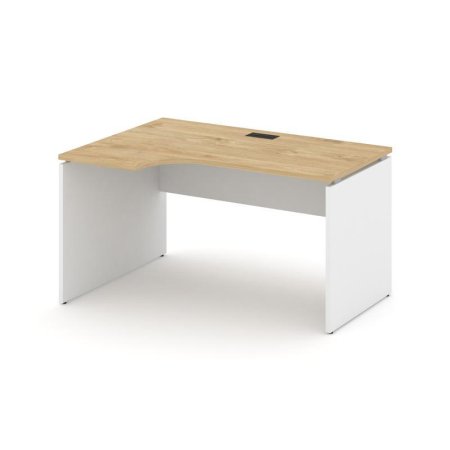Стол рабочий эргономичный SN-D.SPA-001(L) (1380х600/980х750) (Тиквуд Светлый/Белый)