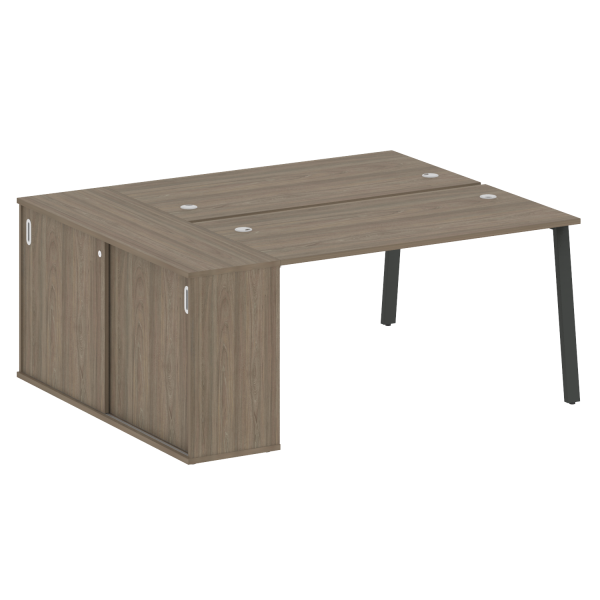 Рабочая станция с шкафом-купе на А-образном м/к Metal System Style БА.РС-СШК-1.3 Т 1810x1475x750 (Вяз/Антрацит металл)