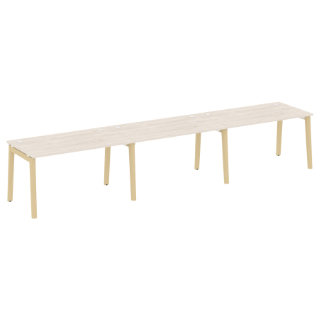 Рабочая станция на деревянных опорах Onix Wood OW.RS-3.3.8 4140x800x750 (Дуб Аризона/Дуб Светлый)