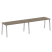 Рабочая станция на 2 рабочих места на А-образном м/к Metal System Style БА.СМ-2.4 3200x720x750 (Дуб наварра/Серый металл)