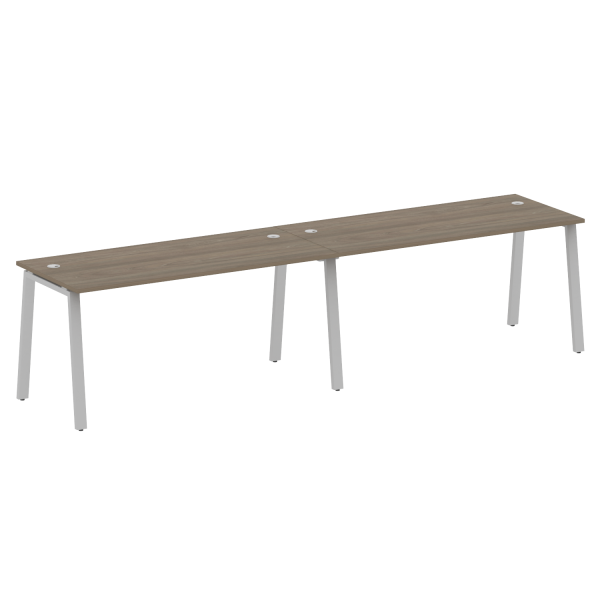 Рабочая станция на 2 рабочих места на А-образном м/к Metal System Style БА.СМ-2.4 3200x720x750 (Вяз/Серый металл)