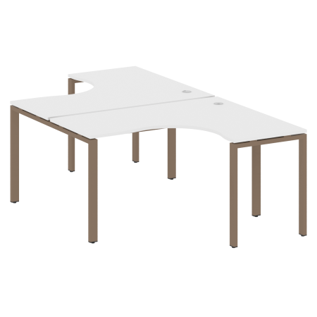 Рабочая станция криволинейная Metal System Style БП.РАС-СА-2.3 1400x2435x750 (Белый/Мокко металл)
