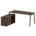 Рабочая станция с тумбой на А-образном м/к Metal System Style БА.РС-СТС-2.4 (L) 1700x1520x750 (Дуб наварра/Серый металл)