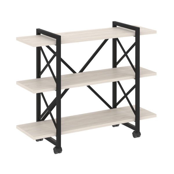 Стеллаж на колесных опорах-3 полки VR.L-MST.K-3.8V 1200x400x968 (Денвер Светлый/Черный металл)