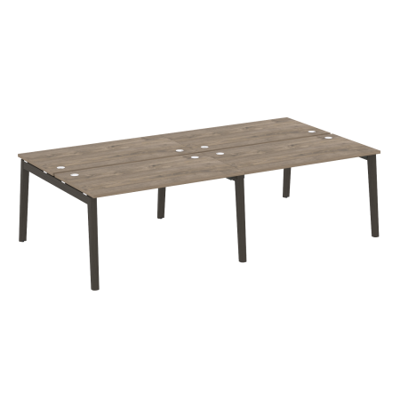 Рабочая станция на деревянных опорах Onix Wood OW.D.RS-4.3.7 2760x1475x750 (Тиквуд Темный/Дуб Темный)
