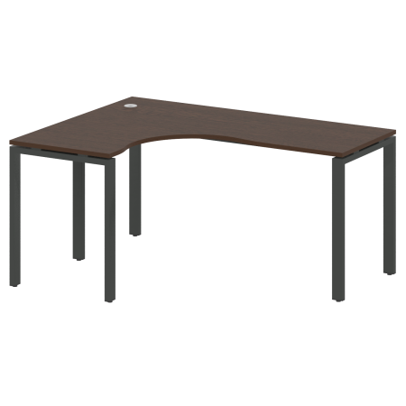 Стол криволинейный левый Metal System Style БП.СА-4 Л 1600x1200x750 (Венге Цаво/Антрацит металл)