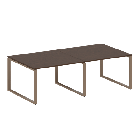 Переговорный стол 2 столешницы Metal System Style БО.ПРГ-2.2 2400x1235x750 (Венге Цаво/Мокко металл)