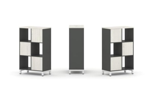 Набор стеллажа 1 сторонний, 3 яруса SN.NS-321 (754х400х1248) (Антрацит/Дуб Наварра/Металл Белый) Набор стеллажа 1 сторонний, 3 яруса SN.NS-321 (754х400х1248) (Антрацит/Дуб Наварра/Металл Белый)