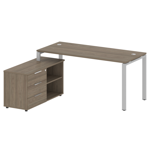 Рабочая станция с опорной тумбой левая Metal System Style БП.РС-СТС-2.4 Л 1700x1520x750 (Вяз/Серый металл) Рабочая станция с опорной тумбой левая Metal System Style БП.РС-СТС-2.4 Л 1700x1520x750 (Вяз/Серый металл)
