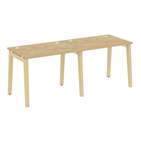 Рабочая станция на деревянных опорах Onix Wood OW.RS-2.1.7 1960x720x750 (Тиквуд Светлый/Дуб Светлый)