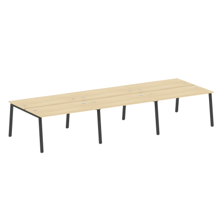 Рабочая станция на 6 рабочих места на А-образном м/к Metal System Style БА.СМ-6.3 4200x1475x750 (Акация/Антрацит металл)