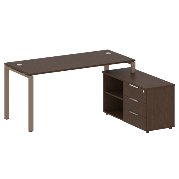 Рабочая станция с опорной тумбой правая Metal System Style БП.РС-СТС-2.4 Пр 1700x1520x750 (Венге Цаво/Мокко металл) Рабочая станция с опорной тумбой правая Metal System Style БП.РС-СТС-2.4 Пр 1700x1520x750 (Венге Цаво/Мокко металл)