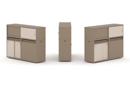 Тумба двойная + низкая надставка ES.NB.2N-21 (1500х410х1135) (Латте/Капучино)