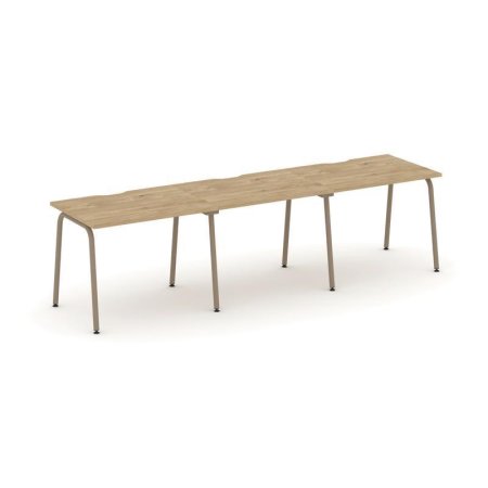 Рабочая станция 3 места ES.RS-3.1-VK (2940х730х750) (Тиквуд Светлый/Металл Латте)