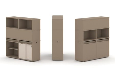 Тумба двойная + высокая надставка ES.NB.2V-13 (1500х410х1520) (Латте/Капучино)