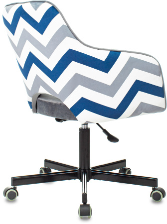 Кресло CH-380M серая жемчужина зигзаг крестов. металл черный (Серый)