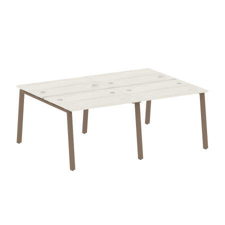 Рабочая станция на 4 рабочих места на А-образном м/к Metal System Style БА.СМ-4.1 2000x1475x750 (Дуб наварра/Мокко металл)