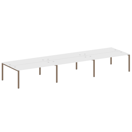 Рабочая станция на 6 раб. мест Metal System Style БП.СМ-6.5 5400x1475x750 (Белый/Мокко металл)