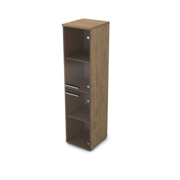 9П.004.7 Пенал со стеклом (400x450x1645) (Teakwood) 9П.004.7 Пенал со стеклом (400x450x1645) (Teakwood)