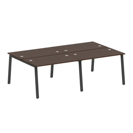 Рабочая станция на 4 рабочих места на А-образном м/к Metal System Style БА.СМ-4.2 2400x1475x750 (Венге Цаво/Антрацит металл)