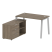 Рабочая станция с тумбой на А-образном м/к Metal System Style БА.РС-СТС-2.2 (L) 1300x1520x750 (Дуб наварра/Серый металл)