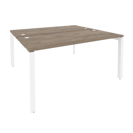 Рабочая станция на П-образном м/к Onix O.MP-D.RS-2.4.7 1580x1475x750 (Тиквуд Темный/Белый Металл)
