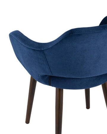 Стул с подлокотниками Саймон велюр темно-синий (Стул Саймон темно-синий)