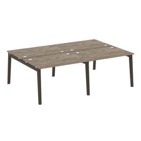 Рабочая станция на деревянных опорах Onix Wood OW.D.RS-4.2.8 2360x1635x750 (Тиквуд Темный/Дуб Темный)