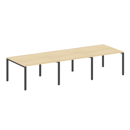Переговорный стол 3 столешницы Metal System Style БП.ПРГ-3.2 3600x1235x750 (Акация/Антрацит металл)