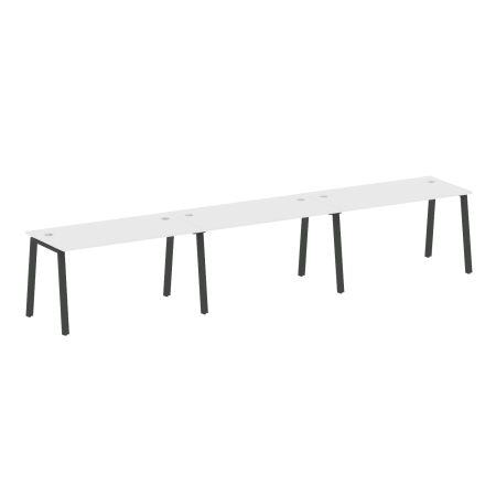 Рабочая станция на 3 рабочих места на А-образном м/к Metal System Style БА.СМ-3.3 4200x720x750 (Белый/Антрацит металл)
