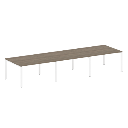 Переговорный стол 3 столешницы Metal System Style БП.ПРГ-3.3 4200x1235x750 (Вяз/Белый металл)