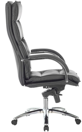 Кресло руководителя T-9927SL черный кожа крестов. металл хром (Черный)