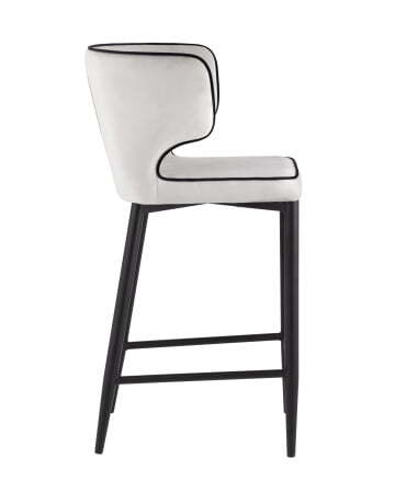 Стул полубарный Матео с кантом велюр светло-серый (Стул полубарный Матео светло-серый)