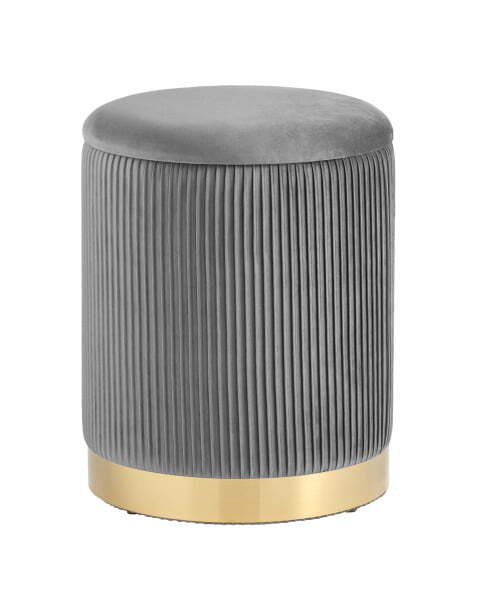 Пуф Шарлотта с ящиком велюр серый (Пуф Шарлотта серый)