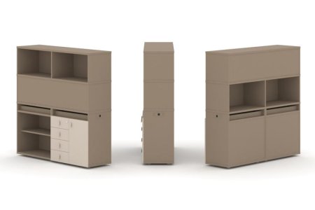 Тумба двойная + высокая надставка ES.NB.2V-10 (1500х410х1520) (Латте/Капучино)