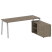 Рабочая станция с тумбой на А-образном м/к Metal System Style БА.РС-СТС-2.5 (R) 1900x1520x750 (Дуб наварра/Серый металл)