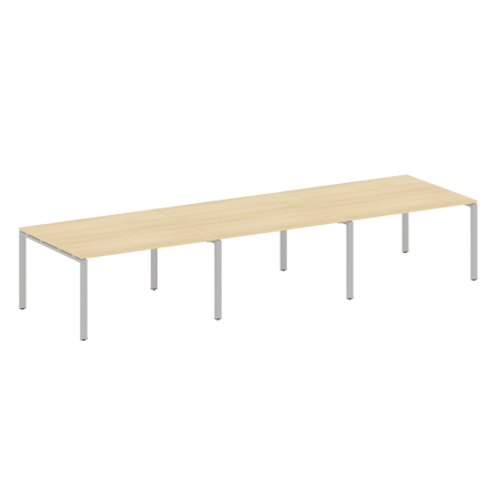 Переговорный стол 3 столешницы Metal System Style БП.ПРГ-3.3 4200x1235x750 (Акация/Серый металл)