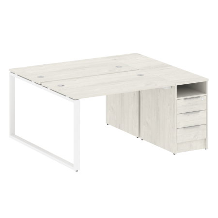Рабочая станция Metal System Style БО.РС-СТП-2.2 1612x1475x750 (Дуб Наварра/Белый металл)