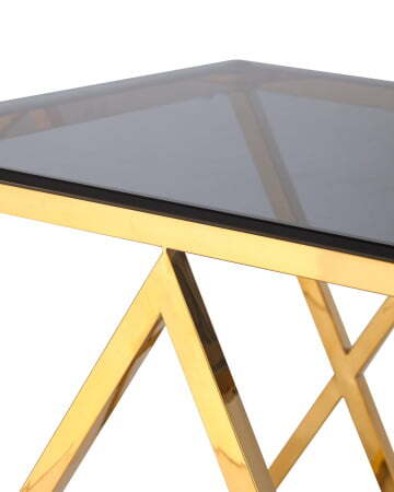 Журнальный стол 55*55 ИНСИГНИЯ золото стекло smoke (Журнальный стол Инсигния черный)