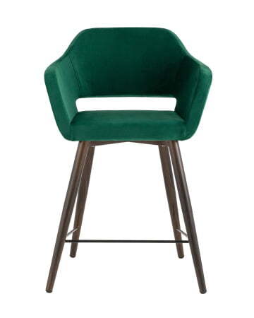 Стул полубарный Саймон велюр тёмно-зелёный (Стул полубарный Саймон темно-зеленый)