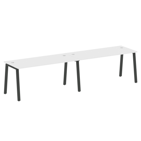 Рабочая станция на 2 рабочих места на А-образном м/к Metal System Style БА.СМ-2.4 3200x720x750 (Белый/Антрацит металл)